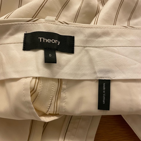 Theory “Pleats Pant” - Size 0, Pajama Stripe - Cream - Picture 5 of 6